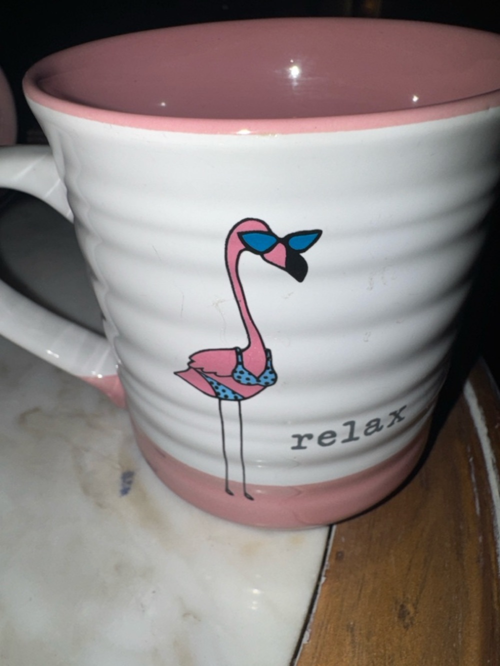 Sheffield Home White and Pink Flamingo Mug